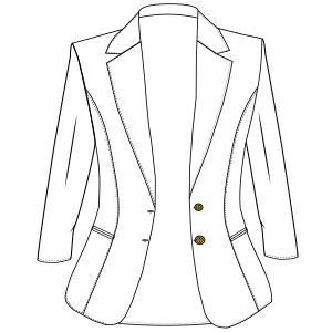Patron ropa, Fashion sewing pattern, molde confeccion, patronesymoldes.com Blazer 9400 DAMA Saco